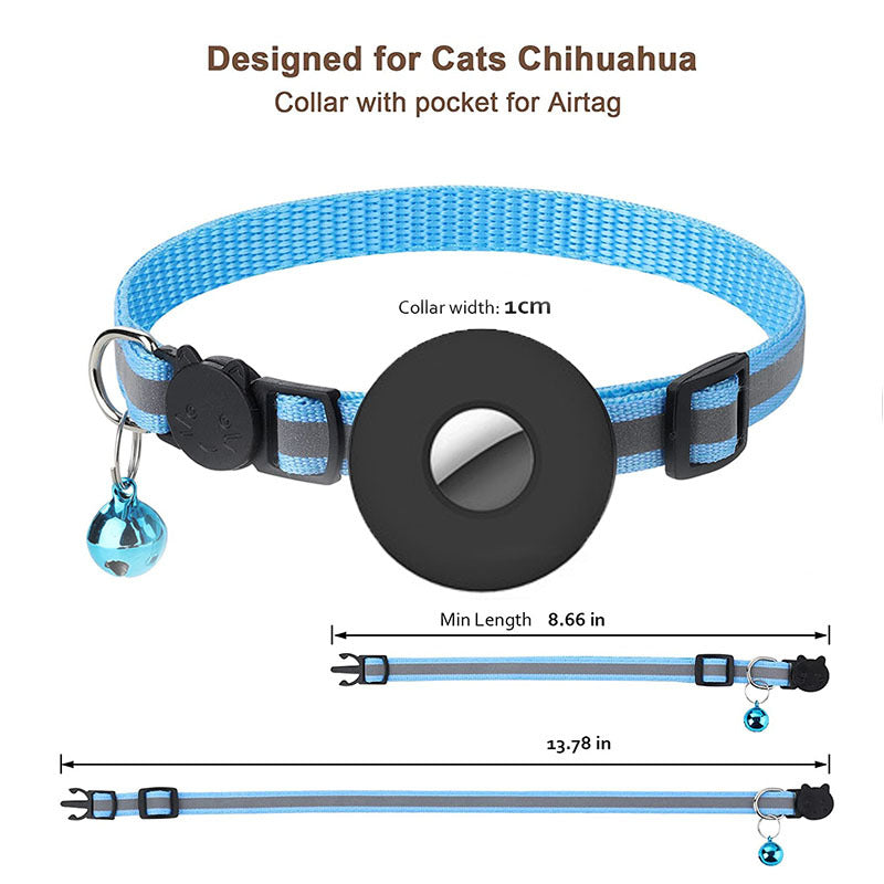 Anti-Lost AirTag Pet Collar – Safe, Adjustable & Reflective