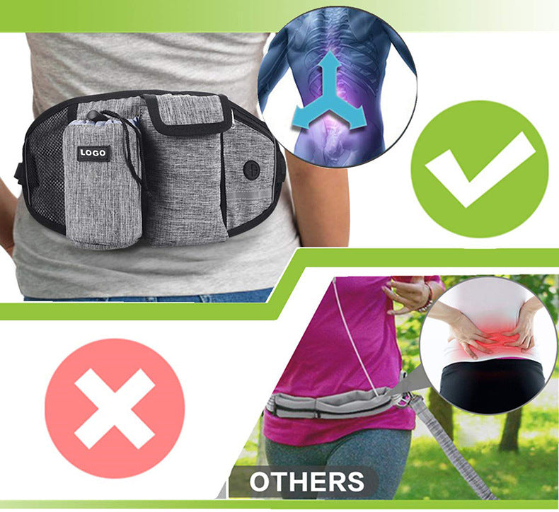 Hands-Free Dog Running Leash with Storage Waist Bag