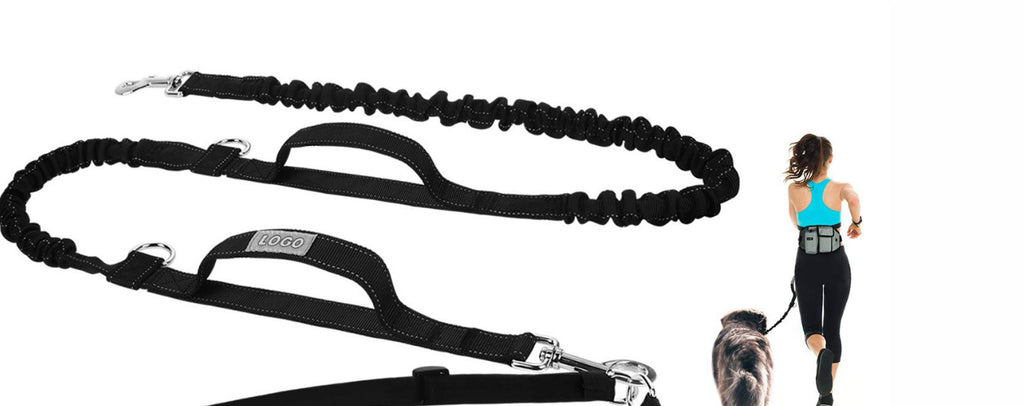Hands-Free Dog Running Leash with Storage Waist Bag