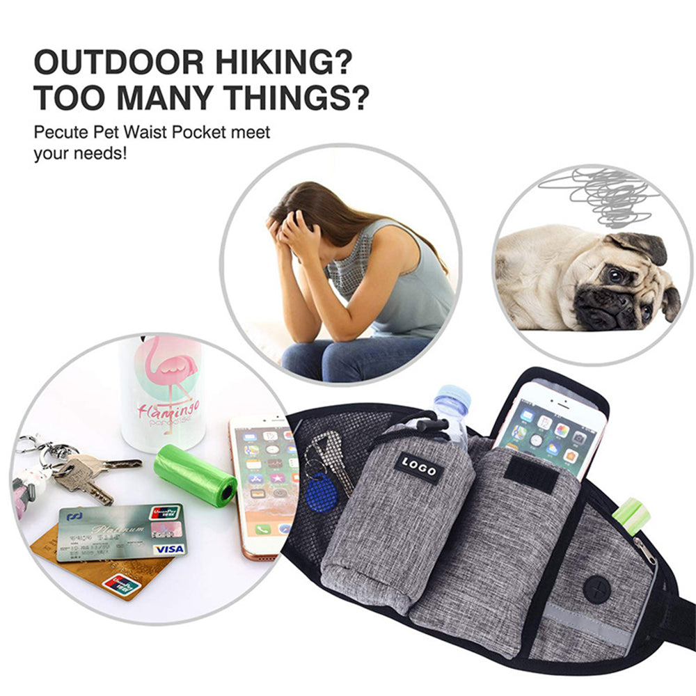 Hands-Free Dog Running Leash with Storage Waist Bag