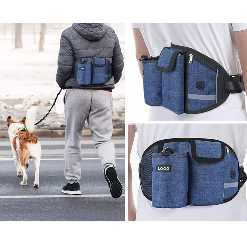 Hands-Free Dog Running Leash with Storage Waist Bag
