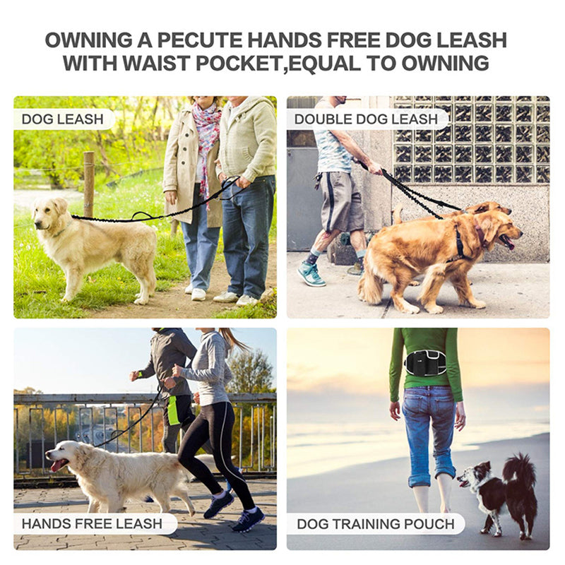 Hands-Free Dog Running Leash with Storage Waist Bag