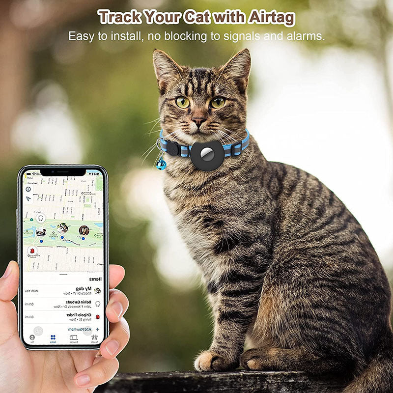 Anti-Lost AirTag Pet Collar – Safe, Adjustable & Reflective
