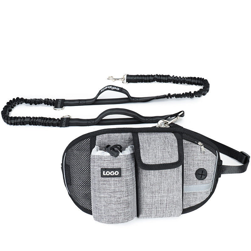 Hands-Free Dog Running Leash with Storage Waist Bag